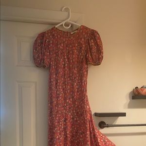 WORN ONCE Dôen puff sleeved floor length dress!